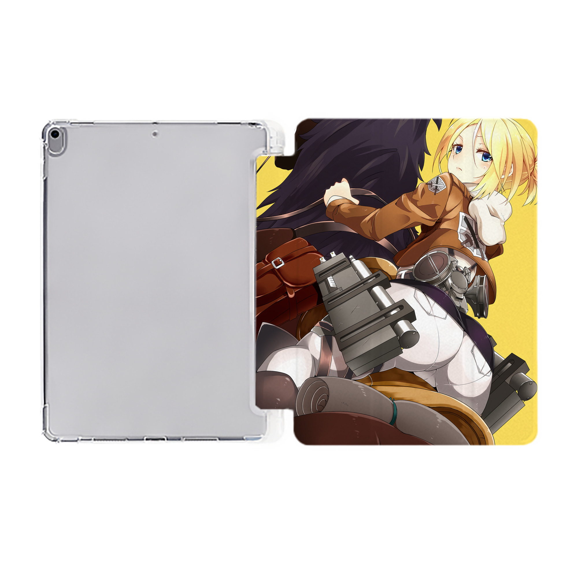 （画像用） 進撃の巨人 Attack on Titan IPad ケース ペン収納付き 三つ折りスタンド PUレザー×シリコン 対応機種9.5/10.5/10.9インチ
